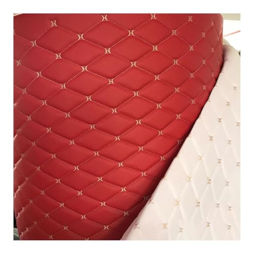 Kunstleder PVC Gesteppt Kaschiert Leder Kunstleder Polsterstoff Gesteppt Kaschiert Meterware Dekostoff Für Schrank Ledertasche Autositz Sofa Möbel Repara(Red,1.6X10m) von DYYEUAVT