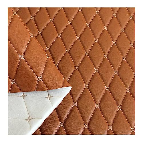 Kunstleder PVC Leder Polster Stoff Kunstleder Gesteppt Kaschiert, Meterware Leder Polsterstoff Stoff 160cm,Meterware Möbelstoff Dekostoff(Oranje,1.6X10m) von DYYEUAVT