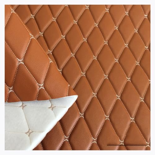 Kunstleder PVC Leder Polster Stoff Kunstleder Gesteppt Kaschiert, Meterware Leder Polsterstoff Stoff 160cm,Meterware Möbelstoff Dekostoff (Size : 1.6X1m)(Oranje,1.6X15m) von DYYEUAVT