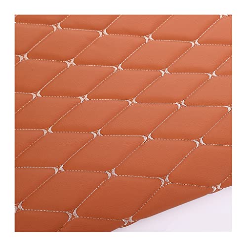 Kunstleder PVC Leder Polster Stoff Lederkonzept Kunstleder Polsterstoff Gesteppt Kaschiert Meterware Möbelstoff Dekostoff,Grau Möbel (Size：1.55X1m/5.08X3.28ft)(Oranje,1.55X1m) von DYYEUAVT