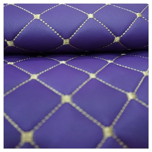 Kunstleder PVC Leder Polster Stoff Lederkonzept Kunstleder Polsterstoff Gesteppt Kaschiert Meterware Möbelstoff Dekostoff,Grau Möbel Textil Meterware (Size : 1.4×1m/4.59x3.28ft)(Purple,1.4X1m) von DYYEUAVT