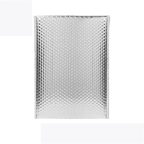 Luftpolster-Versandtaschen, selbstklebend, gepolsterte Umschläge, Geschenktüten, Laserverpackung, Umschläge, Taschen für Bücher zum Umzug, Versand und Aufbewahrung, Silber, 13 x 15 cm, 50 Stück von DYYEUAVT