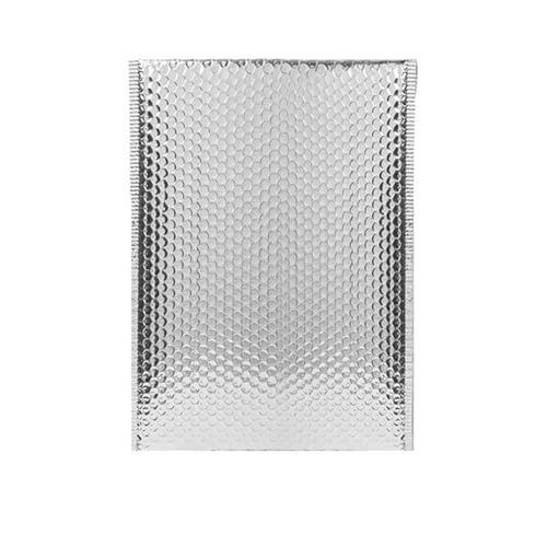 Luftpolstertaschen, 100 Stück, selbstklebend, wasserdicht, Luftpolster-Versandtaschen, Luftpolsterumschläge, Versandtaschen für Umzug, Versand und Aufbewahrung, Silber, 13 x 15 cm von DYYEUAVT