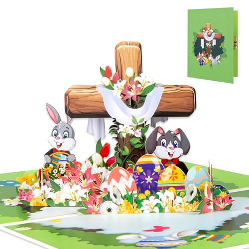 3D Osterkarten mit Umschlag Osterkarte,3D Pop up Grußkarte,Happy Easter Card Hase Ostern Geschenkkarten,DIY Ostereier Grußkarte Klappkarte Ostergeschenk für Frau Ehemann Duaghter Sohn von DZAY