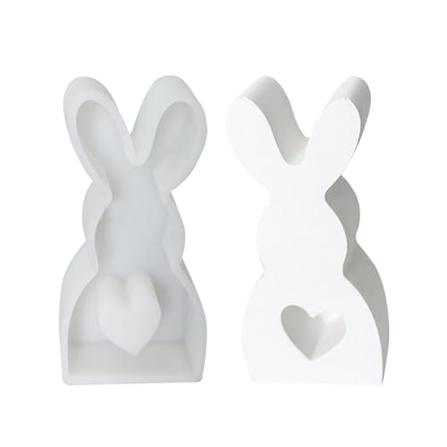 3D Ostern Kaninchen Kerzen Gießformen,DIY Ostern Seifenform Silikonform für Kerzenherstellung Kerzen Gießform,Hase Gießform Epoxidharz Formen Silikon Kaninchen Kuchenform Rabbit Resin Molds (02) von DZAY