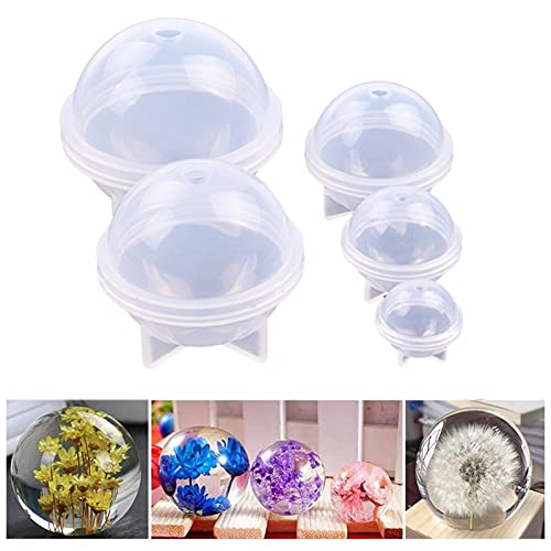 Epoxidharz Formen Kugel Silikonform von Getrocknete Blumen Resin Formen Schmuck Kugelform Epoxidharz Schmuckform für Harz Gießen Ball Epoxidharz Runde Formen für Resin Epoxy DIY Dekoration 5 Stücke von DZAY