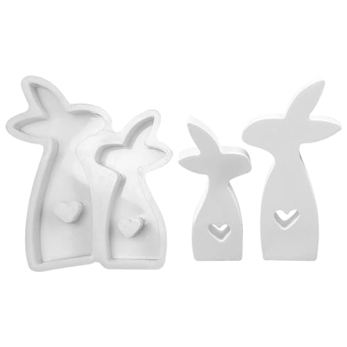 Silikonform Hase Silikonformen Gießformen Ostern,Ostern Hase Gießformen Silikon Gipsformen zum Gießen Osternhase Epoxidharz Formen Giessformen Silikon Ostern für Osterdekorationen Frühling Deko (04) von DZAY