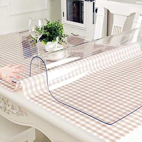 DZHTUF 1mm Dickes PVC-Tischdecke,Transparent Tischfolie für das Esszimmer,Tischmatte für Tisch,Kratzfest,52 Größen,rechteckige rutschfeste tischschutzfolie,W×L-40×60cm/16 * 24in von DZHTUF