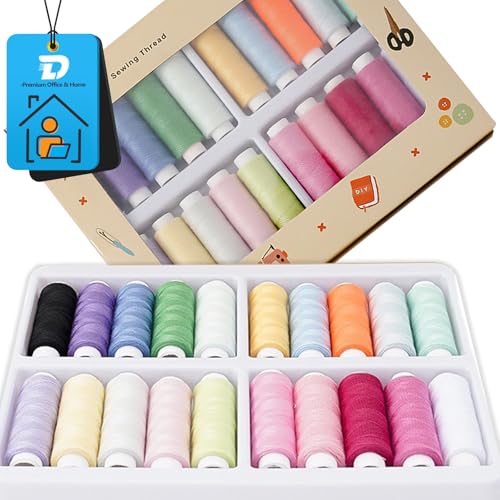 DZSEE Nähgarn für Nähmaschine 20 Farben, Handgemachte DIY Nähgarne für Handnähen, Farbiges Garn, Nähgarn-Set für Zuhause und Professionelles Nähen von DZSEE