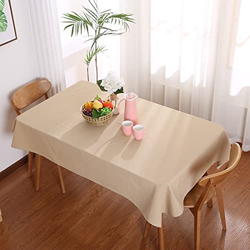 DZYP Rechteck Tischdecke Schwere Einfarbig Knitterfrei Schmutzabweisend Staubdicht Tischtuch, Tischdecken Für Küche Dinning Parteien Dekoration. (Creme,70x70cm) von DZYP