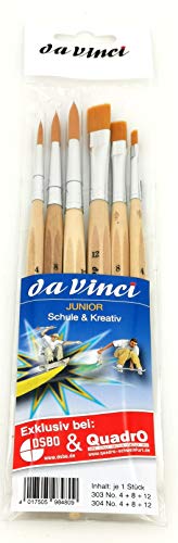 da Vinci junior hochwertiges Pinsel-Set 6 teilig, Künstlerpinsel für Acryl-, Öl-, Aquarell- und Wasserfarben von DA VINCI
