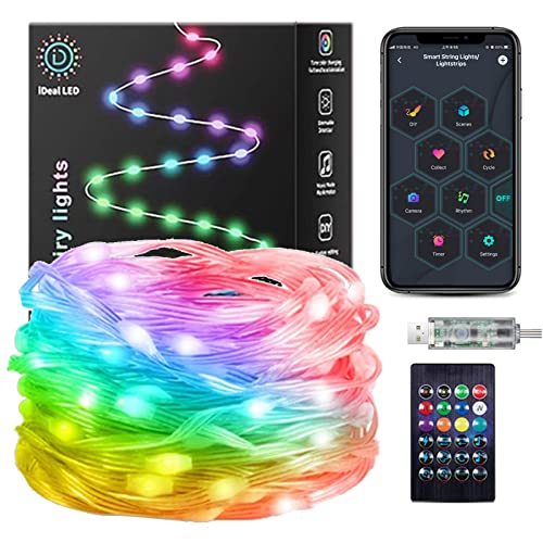 DaKango 33ft 100 LEDs Farbwechsel Lichterkette Musik Sync Fernbedienung & APP Steuerung USB DIY Wasserdicht Smart Lichterkette für Party, Hochzeit, Schlafzimmer, Weihnachten von DaKango