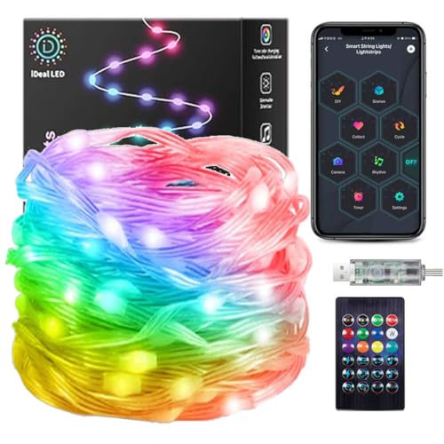 DaKango 66ft 200 LEDs Farbwechsel Lichterkette Musik Sync Fernbedienung & APP Steuerung USB DIY Wasserdicht Smart Lichterkette für Party, Hochzeit, Schlafzimmer, Weihnachten von DaKango