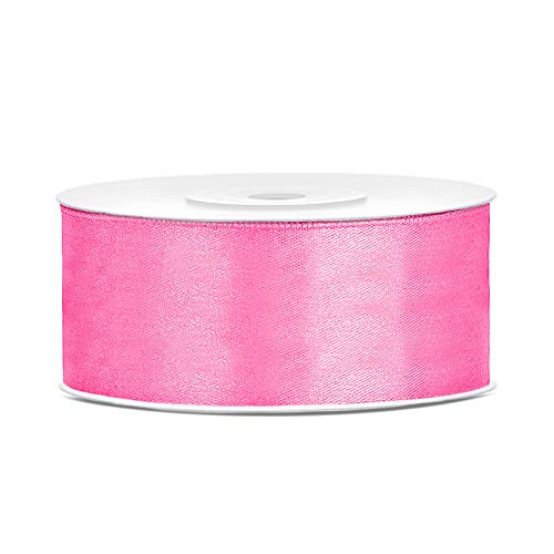 DaLoKu Satinband 6/12/25/38/50/100mm x 25m Geschenkband Schleifenband, Größe: 25mm x 25m, Farbe: Pink von DaLoKu