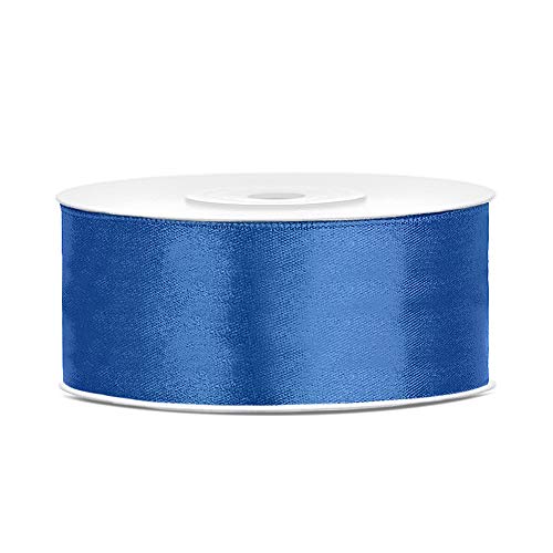 DaLoKu Satinband 6/12/25/38/50/100mm x 25m Geschenkband Schleifenband, Größe: 25mm x 25m, Farbe: royal Blau von DaLoKu