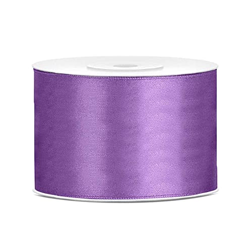 DaLoKu Satinband 6/12/25/38/50/100mm x 25m Geschenkband Schleifenband, Größe: 50mm x 25m, Farbe: Lavendel von Unbekannt