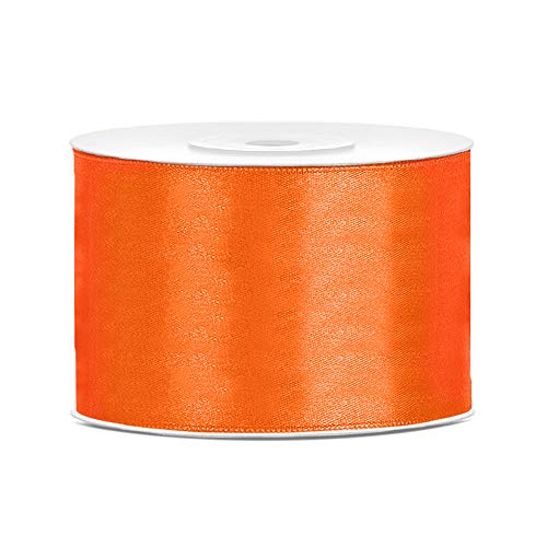 DaLoKu Satinband 6/12/25/38/50/100mm x 25m Geschenkband Schleifenband, Größe: 50mm x 25m, Farbe: Orange von DaLoKu