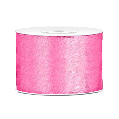 DaLoKu Satinband 6/12/25/38/50/100mm x 25m Geschenkband Schleifenband, Größe: 50mm x 25m, Farbe: Pink von DaLoKu