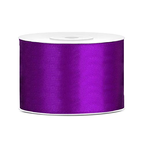 DaLoKu Satinband 6/12/25/38/50/100mm x 25m Geschenkband Schleifenband, Größe: 50mm x 25m, Farbe: Purple von DaLoKu