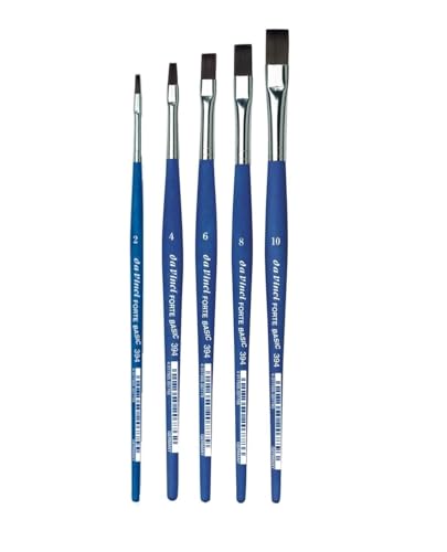 Da Vinci 394 Serie Flacher Pinsel, synthetische Fasern, blau matt,Set 5 pcs,NO. 2, 4, 6, 8,10 von DaVinci ESPACE BEAUX ARTS