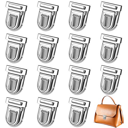 Dadabig 15 Stück Geldbörse Push Lock Set, Silber Verschluesse Steckschloss Eisen Taschenverschluss Catch Tuck Lock für Leder Tasche Portemonnaie Geldbörse DIY Handwerk Geldbeutel Kupplung (35x25x11mm) von Dadabig