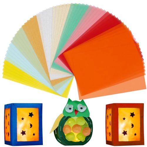 Dadabig 50 Blatt Transparentpapier, 10 Farben Seidenpapier A4 Bunt Tissue Paper zum Verpacken Pergamentpapier Geschenkpapier Glanzpapier für Scrapbooking Dekoration Verpackung von Dadabig