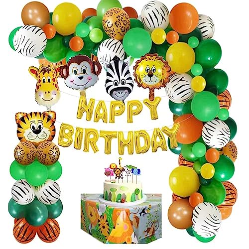 Dschungel Geburtstag Dekoration, Jungen Geburtstag Safari Dekoration, Kindergeburtstag Dekoration Dschungel Tier Ballons, Wald Themen Party Ballons von Dadasiki