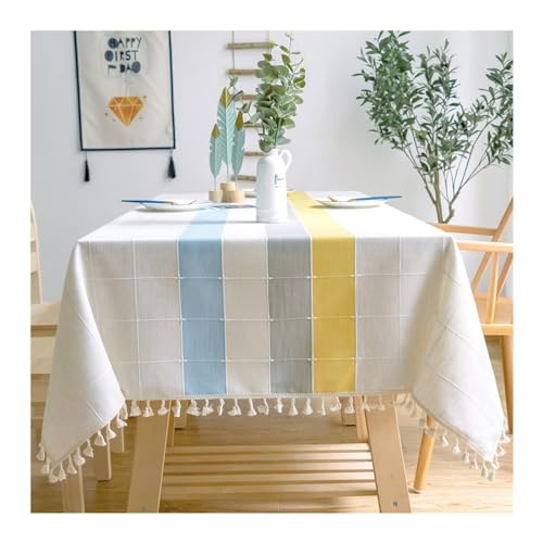 Tischdecken Outdoor, Tischtuch für Draußen Quadratisch 60x60CM Jacquard mit Kariert Muster Tischdecke Abwaschbar für Draußen Tricolor von Daesar