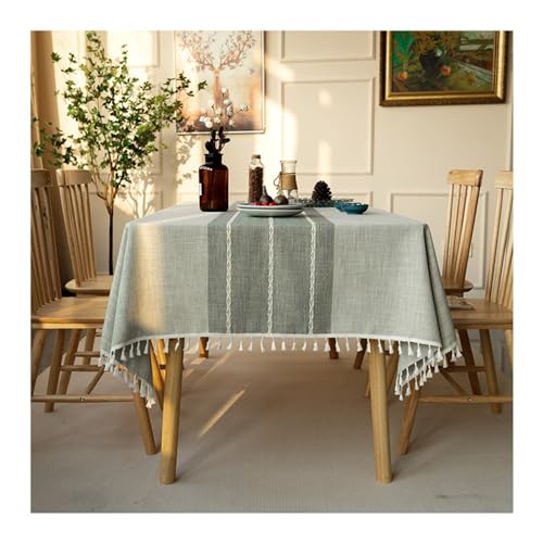 Tischdecken für Draußen, Tischtuch Outdoor Wetterfest 140x180CM mit Stickerei Nordisch Tischwäsche Tafeldecken Tischdecken Abwaschbar Grau von Daesar