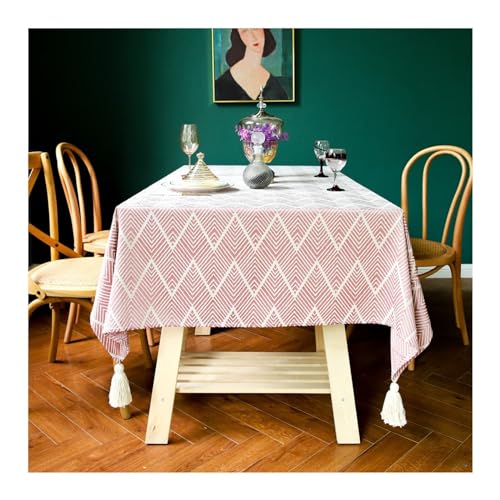 Tischtuch Outdoor Quadratisch 60x60CM, Tischdecke Abwaschbar Jacquard mit Wolken Muster Vintage Tafeldecke Tischdecken für Draußen Garten Rot von Daesar