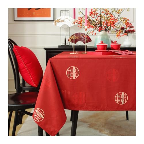 Tischtuch Outdoor Wetterfest 60x60CM, Tischdecke für Draußen Quadrat Hochzeit Bedruckt mit Blumen Motiv Tischwäsche Tafeldecken Tischdecken Abwaschbar Rot von Daesar