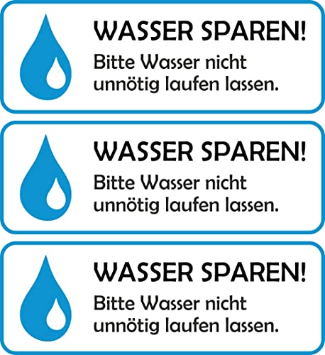 Energie Aufkleber Strom + Wasser sparen Haushalt Büro Arbeit Firma -3 x 10 x 3,5 cm - ES4 von Daged