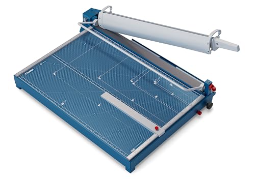 Dahle 569 Hebel-Schneidemaschine mit manueller Bügelpressung (700 mm bis DIN A2, Schnitthöhe 3,5 mm, Metalltisch) Blau von Dahle