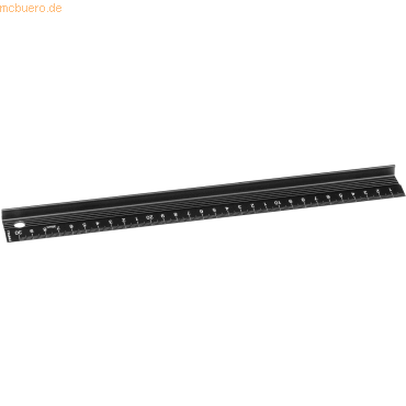 Dahle Schneidelineal 10683 30cm Aluminium eloxiert schwarz von Dahle