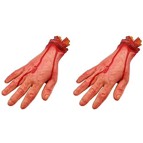 Daijianbin 2X Bloody Horror Scary Halloween Prop Fake Abgetrennte Lebensgröße Arm Hand House Scary Bloody von Daijianbin