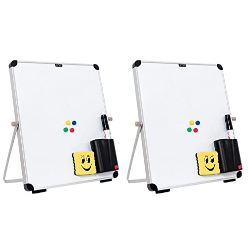 Daijianbin 2X Kleine Desktop Trocken LöSchen Board Tragbare Kleine Magnetische Doppel Seitige Whiteboard Staffelei von Daijianbin