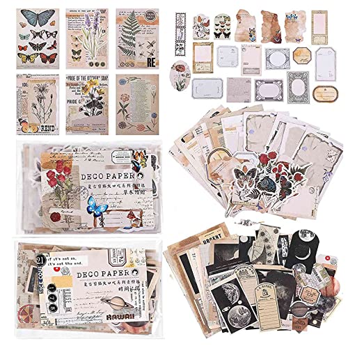 Daijianbin 400 StüCk Scrapbooking Bedarf Tagebuch Schreiben Vintage Scrapbook Aufkleber Selbstklebende Sammelalbum Washi Aufkleber für Album Kunst von Daijianbin