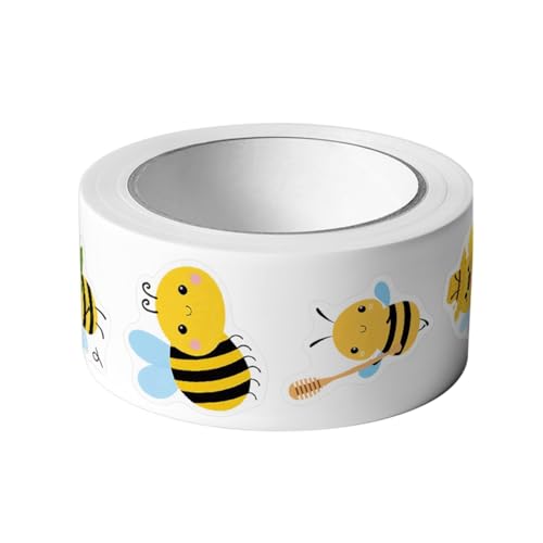 Daijianbin Bienen-Aufkleberrolle - 500 Stück Süße Bienen-Aufkleber für Den Kindergarten für Weihnachtsgeschenke, Bürobedarf und Bastelarbeiten von Daijianbin