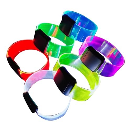 Daijianbin Im Dunkeln Leuchtende -LED-Leuchtarmbänder, Leuchtende Blinkende Armbänder für Kinder und Erwachsene, Armband-Blinkring (6 Stück) von Daijianbin