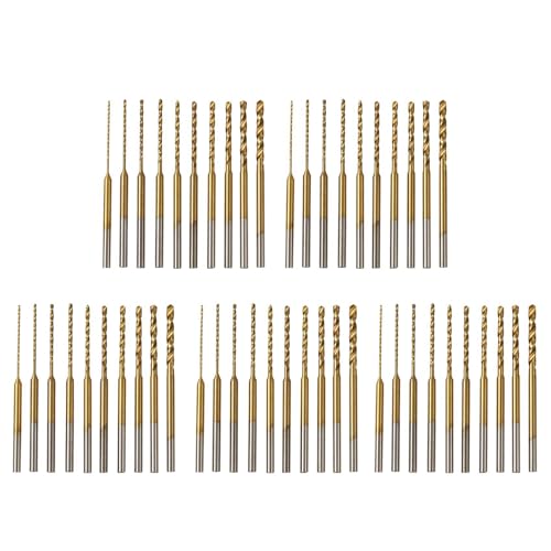 Daijianbin Micro-Twist-Bohrer-Set - 50 StüCk 0,6 Mm-2,2 mm Kleiner Bohrer 2,35 Schaft HSS Mini-Gravierbohrer Lochbohrwerkzeug von Daijianbin