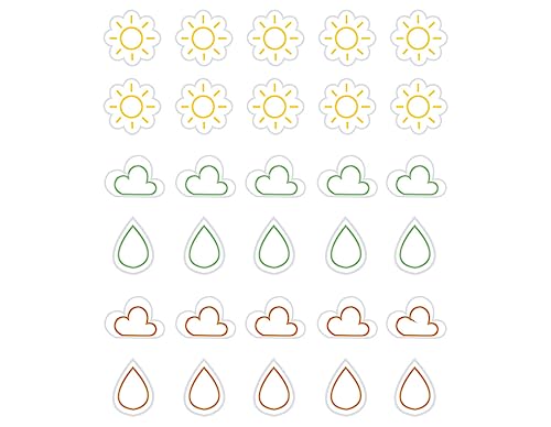 Dailylike Aufkleber Wetterpapier Linie 02 auf Blättern, Durchmesser 10 mm, 4 Blatt von Dailylike