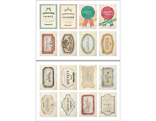 Dailylike Dailylike Stempel Papier Aufkleber Label verschiedene Designs, 7 x 12 cm, 2 Bögen von Dailylike