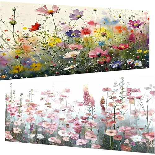 2 Stück Malen Nach Zahlen Erwachsene Groß, 40x70cm Malen Nach Zahlen Blumen, Paint by Numbers, Paint by Numbers Adult für Geschenk und Home Decor Rahmenlos von Daisen Art