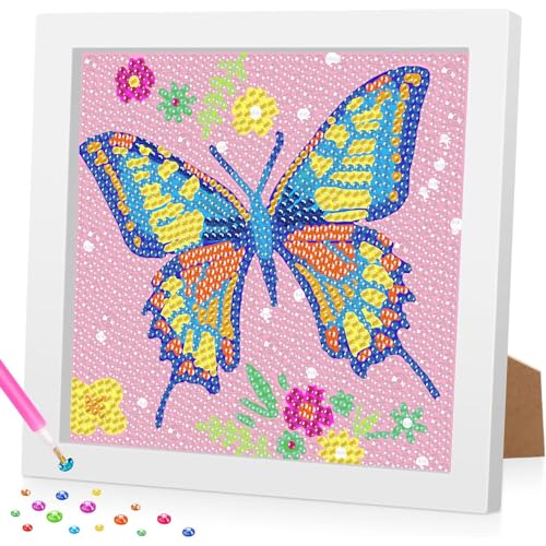 5D Diamond Painting Kinder mit Rahmen Full Diamant Painting Bilder Kinder,DIY Mosaikherstellung Basteln Mädchen Junge 6 8 10 12,Geschenk Kinder Ab 6 Jahre,18x18cm von Daisen Art