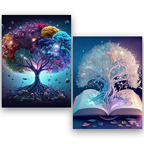 Daisen Art 2 Stück Diamond Painting Baum des Lebens Diamond Painting Set Erwachsene DIY 5D Diamant Painting Bilder Malerei Full Mosaikherstellung für Home Wand Décor 30x40cm(2 Pack) von Daisen Art