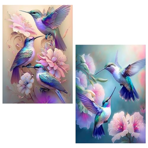 2 Pack Kolibri Diamond Painting Erwachsene, Kolibri Diamond Painting Bilder, 5D Diamond Painting Kolibri, Kolibri Diamond Painting Bilder, DIY Diamant Malerei Diamond Painting Set 30x40cm von Daisen Art