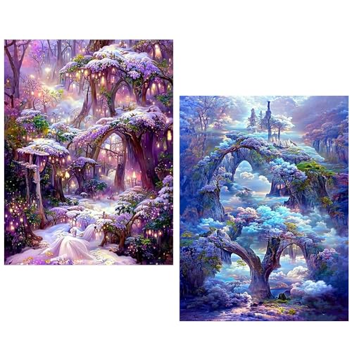 Daisen Art 2 Pack Trees Diamond Painting Kits-Trees Diamond Art Kits for Adults,DIY 5D Trees Diamond Painting Kits for Adults Kids Beginners for Gift Home Wall Decor(30x40CM) von hkejoi