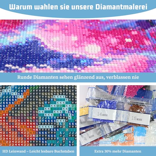 Daisen Art 9 Pack Diamond Painting Kits for Adults - DIY 5D Cartoon Set, Diamond Painting Pictures for Wall Decoration, 9 Pieces, 30 x 40 cm von Daisen Art