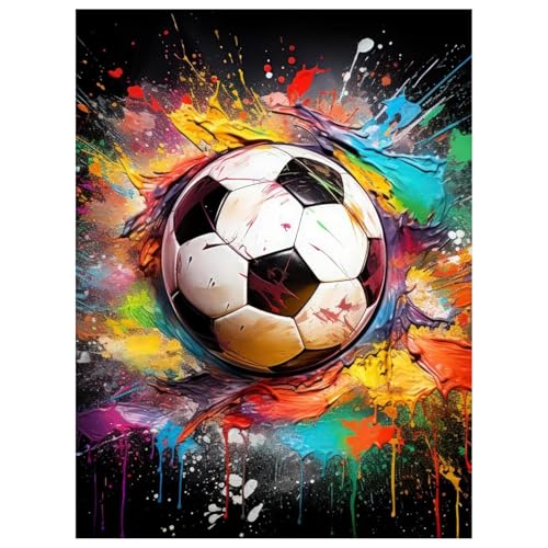 Daisen Art Diamond Painting Fussball - Diamant Painting Bilder, Diamond Painting Erwachsene für Geschenk und Zuhause Wanddekoration 30x40cm von Daisen Art