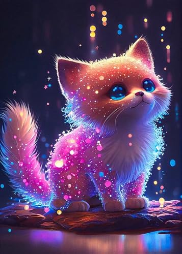 Daisen Art Diamond Painting Katze,Diamont Painting Erwachsene,DIY 5D Diamant Painting Set,Katze Diamond Painting Arts Craft for Home Wall Decor 30 * 40CM von Daisen Art